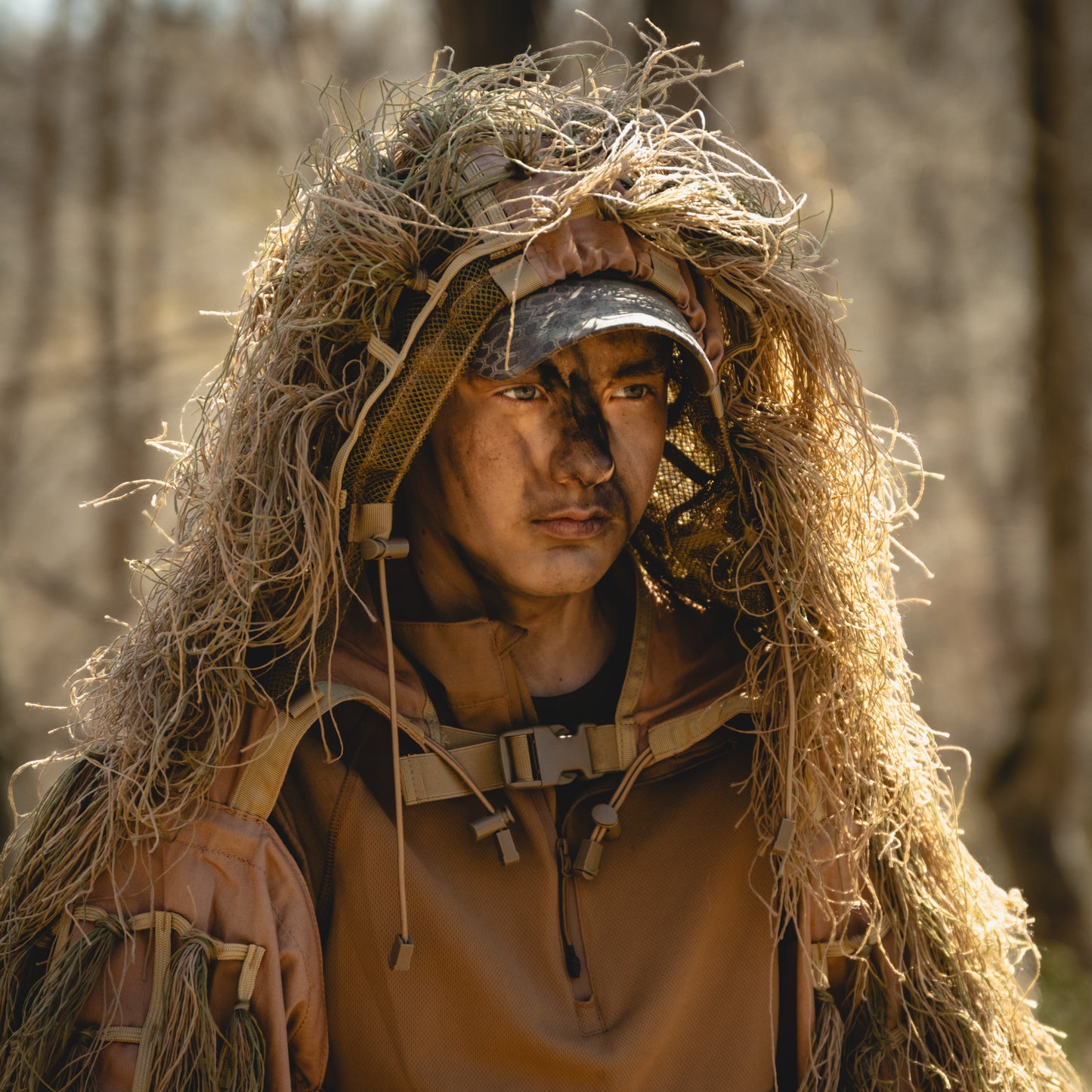 Tan Grass Ghillie Hood