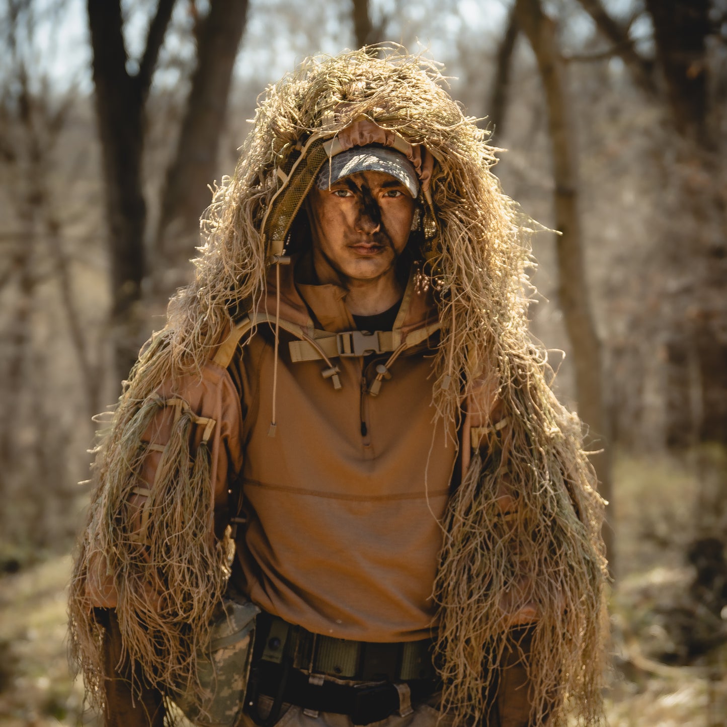 Tan Grass Ghillie Hood