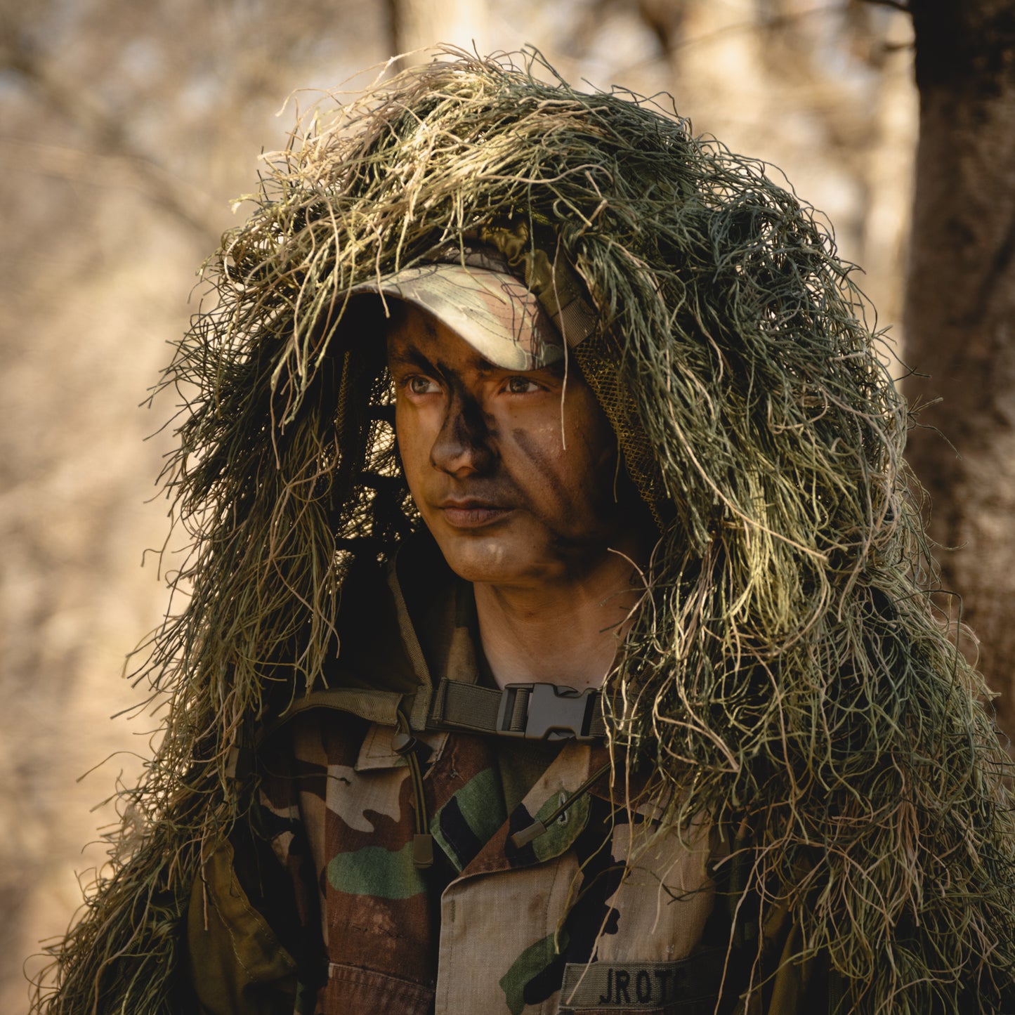 Green Woodland Ghillie Hood